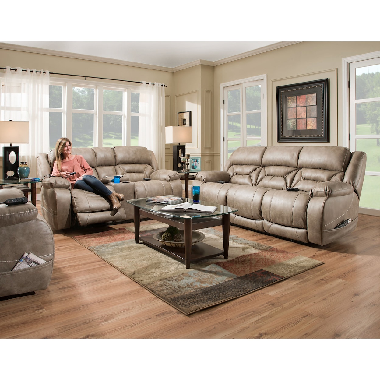 HomeStretch Arnette Arnette Power Reclining Loveseat