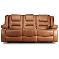 Leather Match Reclining Sofa