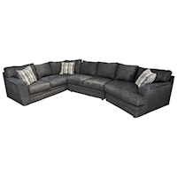 Modern Sectional Sofa with Cuddler and Accent Pillows