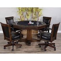 5-Piece Game Table Set includes Game Table and 4 Game Chairs with Casters