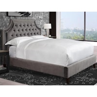 King Upholstered Bed in Gray