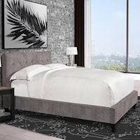 Upholstered Queen Bed in Gray