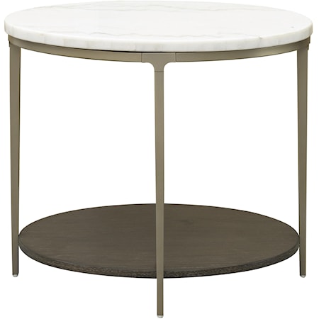 Boulevard Stone Oval End Table