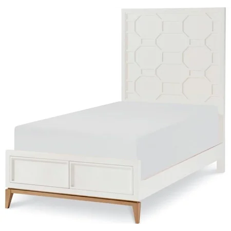 Twin Panel Bed with Gold Accent