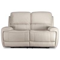 Leather Match Power Reclining Loveseat with Power Headrest