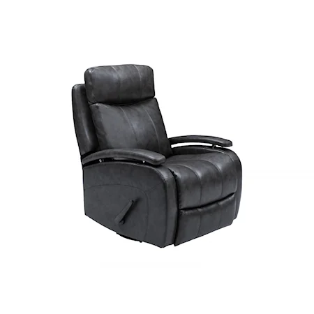 Leather Match Swivel Glider Recliner