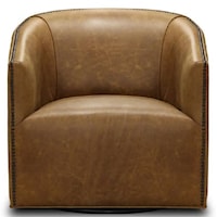 Top Grain Leather Swivel Chair