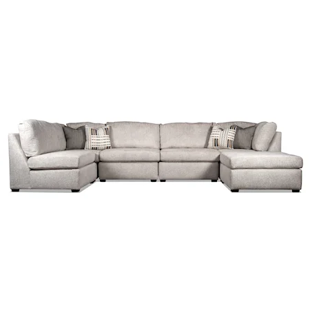 6-Piece Sectional Sofa with Accent Pillows