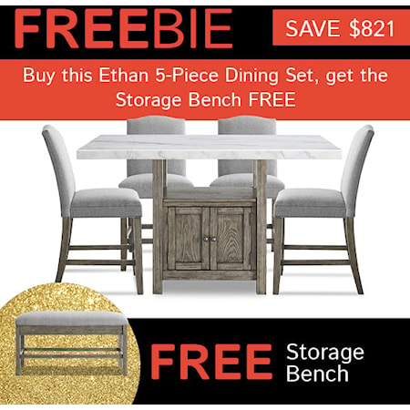 Ethan 5-Piece Dining Set with FREEBIE!