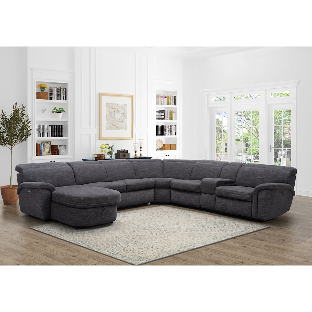 Vogue Home Furnishings Astra Astra Sleeper Sectional with Power Recliner