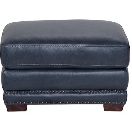 100% LEATHER OTTOMAN