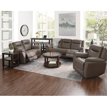 LEATHER MATCH POWER SOFA