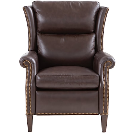 100% TOP GRAIN LEATHER PUSHBACK RECLINER