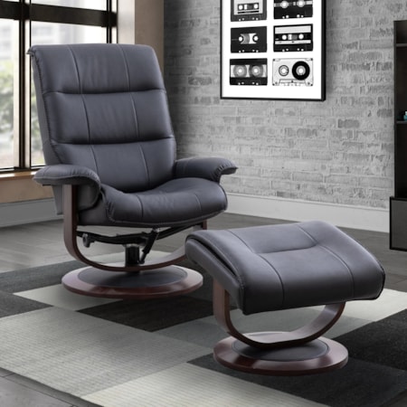 Manual Reclining Swivel Chair and Ottoman