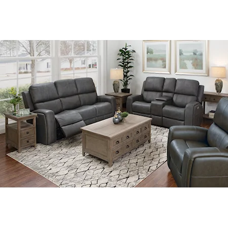 Power Reclining Sofa with Power Headrests & Lumbar