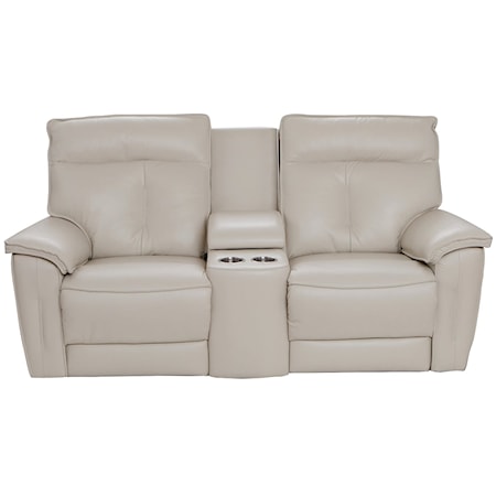 TOP GRAIN LEATHER MATCH PWR CONSOLE LOVESEAT