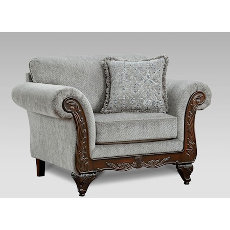 TRADITIONAL CHAIR W/WOOD TRIM