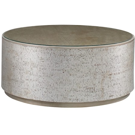 ROUND DRUM COCKTAIL TABLE