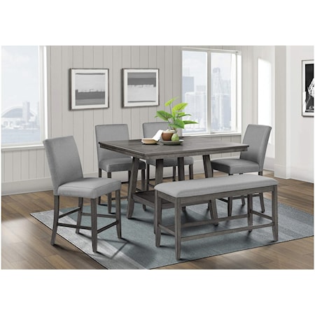 5 PC COUNTER HEIGHT DINING SET W/FREE BENCH