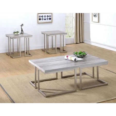 Contemporary Cocktail Table with Scratch Resistant Silvershield® 3D PVC Laminate Top