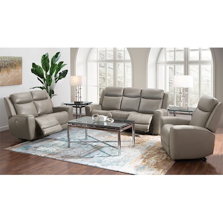 LEATHER MATCH POWER SOFA W/POWER HEADRESTS