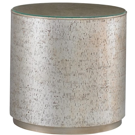 ROUND DRUM END TABLE