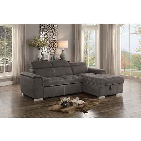 2 Piece Sofa Bed Sectional W/Storage