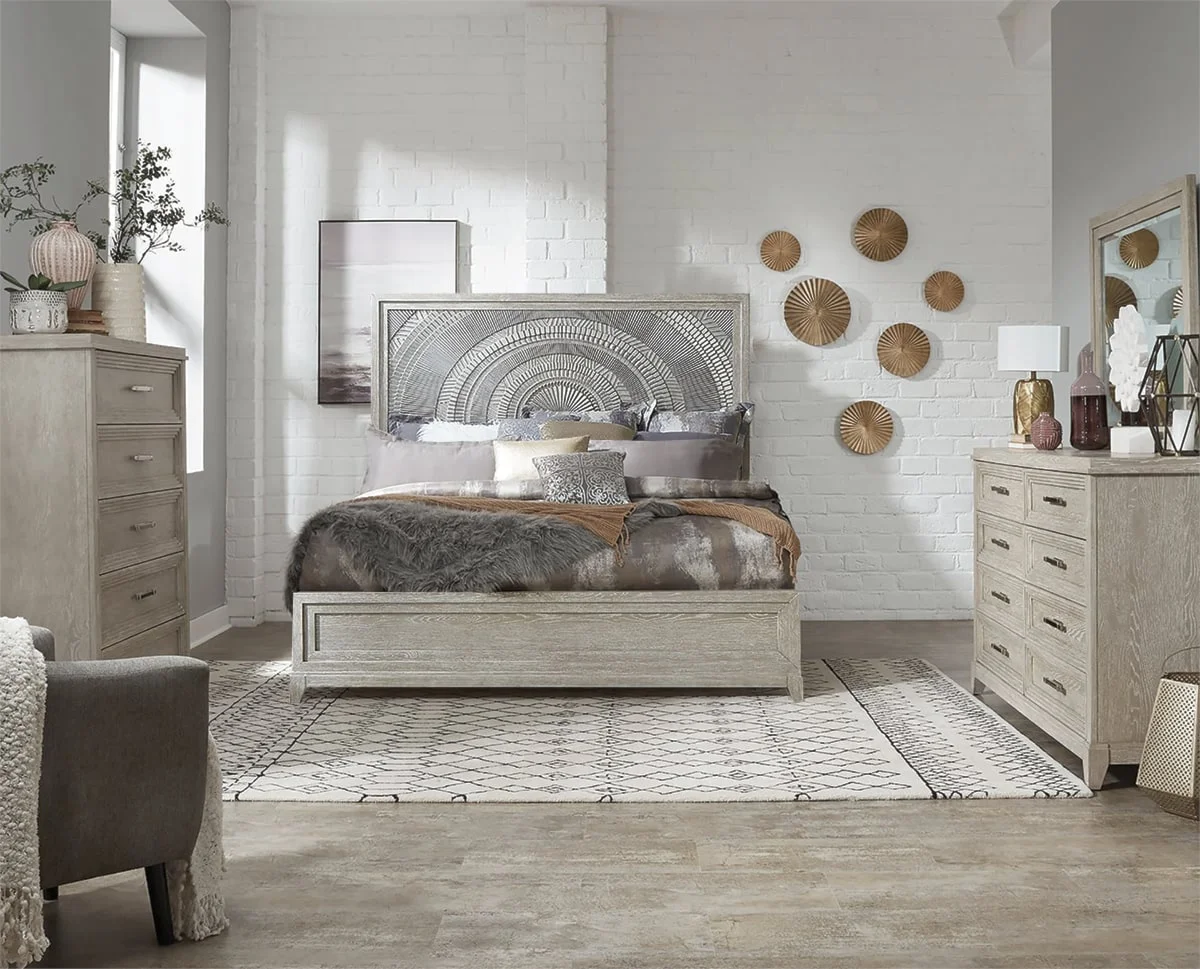 Liberty Furniture Belmar Contemporary Queen Panel Bed with Tile ...