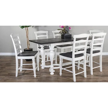 7 PIECE COUNTER HEIGHT DINING SET