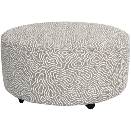 ROUND OTTOMAN W/CASTERS