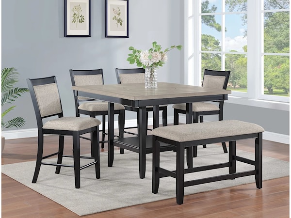 5 PC COUNTER HEIGHT DINING SET W/LAZY SUSAN