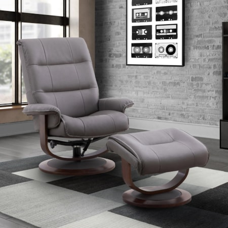 Manual Reclining Swivel Chair and Ottoman