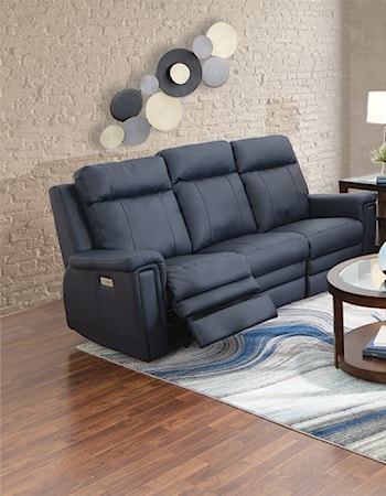 TOP GRAIN LEATHER MATCH POWER SOFA