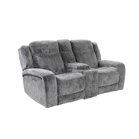 POWER CONSOLE LOVESEAT W/POWER HEADRESTS