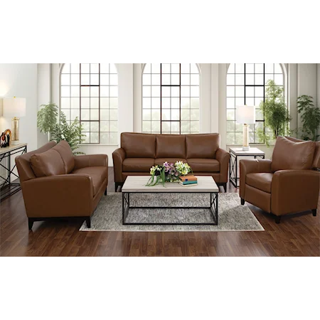 TOP GRAIN LEATHER MATCH SOFA