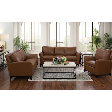 TOP GRAIN LEATHER MATCH SOFA