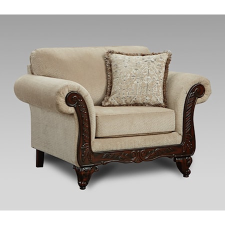 TRADITIONAL CHAIR W/WOOD TRIM