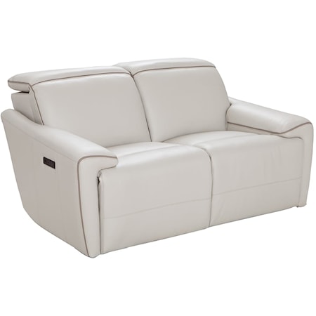 LEATHER MATCH POWER LOVESEAT