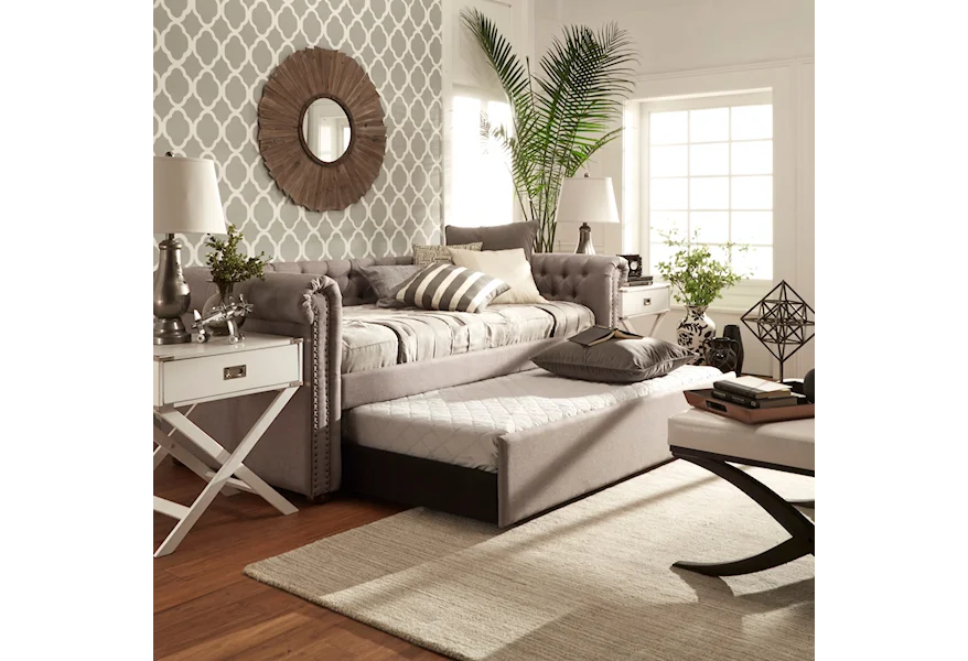 E208 GREY DAYBED W/TRUNDLE by Homelegance at Darvin Furniture