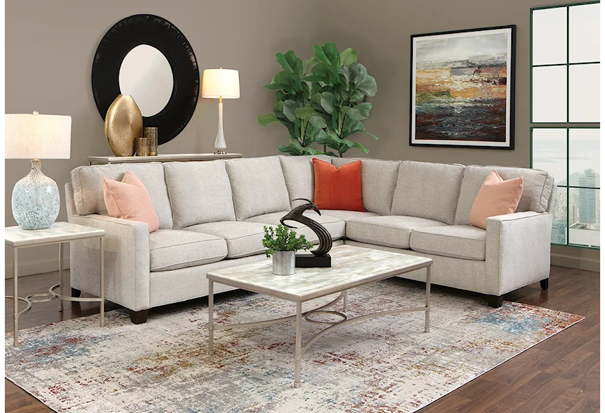 Gather Wood Base 2-Piece Sectional Sofa + Reviews