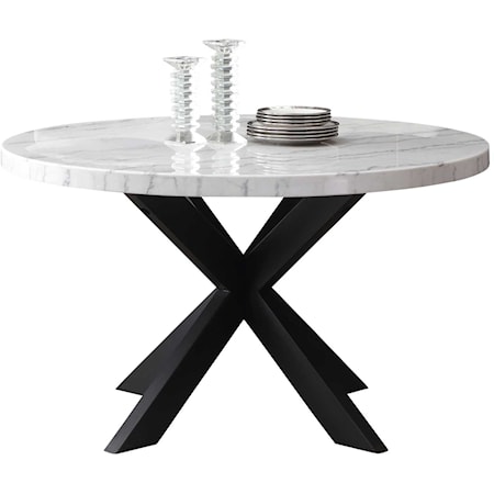 DINING TABLE W/WHITE MARBLE TOP