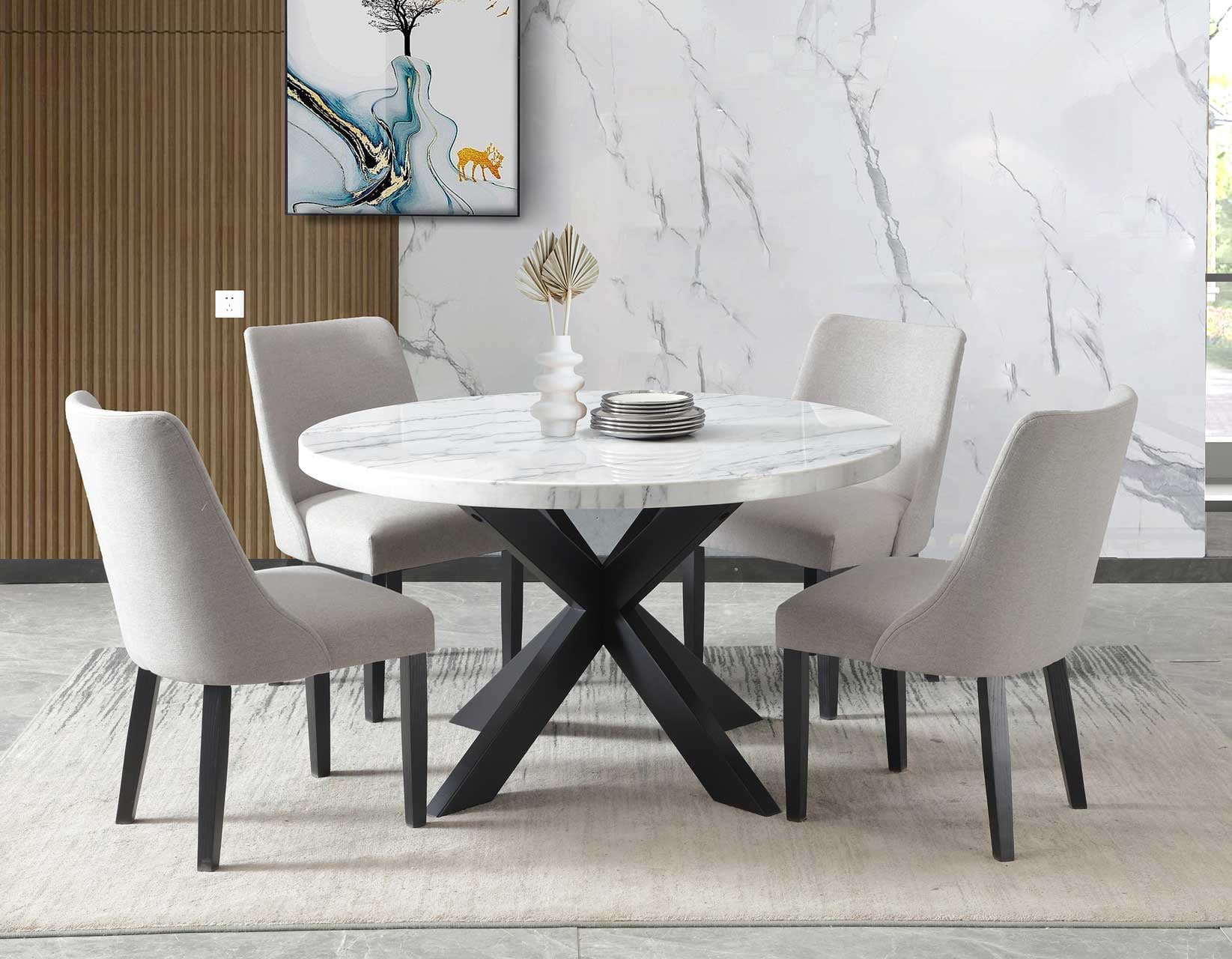 5 piece dining online set marble