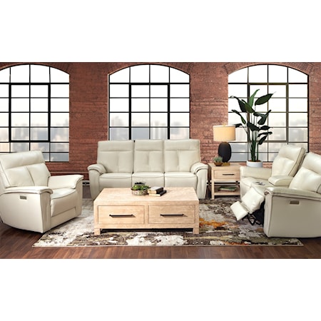 TOP GRAIN LEATHER MATCH POWER SOFA