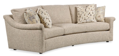 Transitional Conversation Sofa with Throw Pillows
