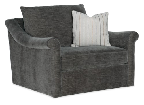 Transitional Chair and Half Swivel