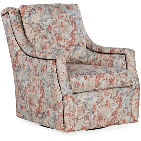 Traditional Swivel Chair with Nailhead Trim