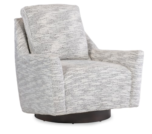 Transitional Swivel Accent Chair with Loose Back Cushion
