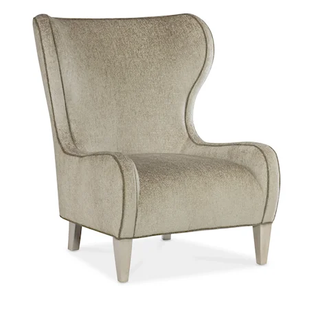 Traditional Upholstered Wing Chair with Wood Legs