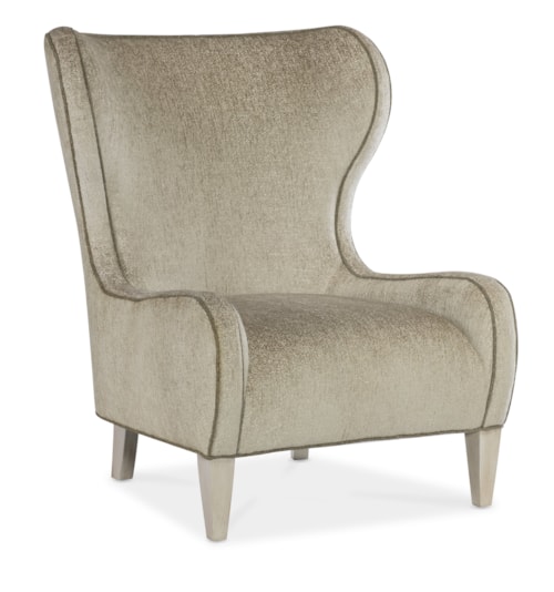 Traditional Upholstered Wing Chair with Wood Legs