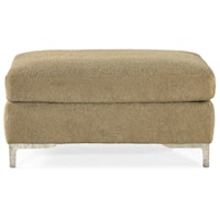 Contemporary Ottoman and Half with Metal Legs